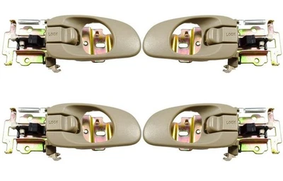 fits 1998 to 2001 Kia Sephia Interior Door Handle Left and Right Beige - Image 1 of 2