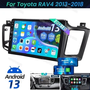 Radio estéreo para automóvil Carplay Auto Android 13 para Toyota RAV4 2013-2017 SWC HD BT GPS - Imagen 1 de 20