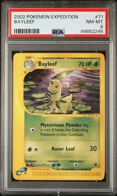 2002 Pokémon Expedition 71 Bayleef PSA 8 NM-MT - Image 1 of 2