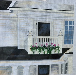 Associated Talents~Victorian House~ Garden~Flowers On A Balcony~Needlepoint - Picture 1 of 4