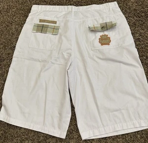 Vintage Y2K Red Ape Shorts Mens Loose Baggy Wide Leg White Patch Size 42 - Picture 1 of 8