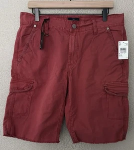 Mens Buffalo David Bitton Shorts 32 Waist Red Cotton - Picture 1 of 10