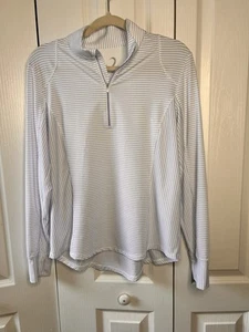 Zero Restriction Renae Ladies L Blue White Long Sleeve 1/4 Zip Golf Top New - Picture 1 of 8