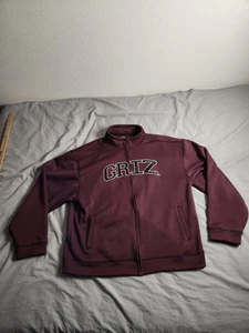Vintage Montana Grizzlies Sweatshirt Jacket Mens 2XL Maroon Red Black Full Zip - Picture 1 of 9