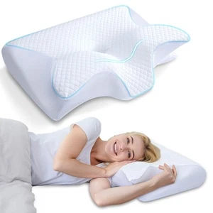 Memory Foam Cervical Pillow, 2 in 1 Ergonomic Contour Orthopedic Pillow for N... - Picture 1 of 9