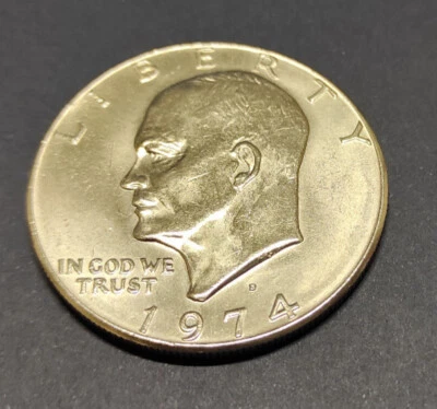Moneta 1 Dollaro USA - Eisenhower in argento 1974 - originale - Immagine 1 di 3