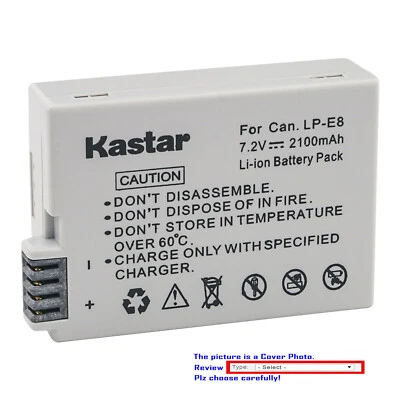 Kastar Replacement Battery for Genuine Original OEM LP-E8 LPE8 Battery