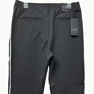 Pantalones Jogger Jack & Jones Vega Gris Cónico Azul y Blanco Rayas Laterales 31x34 Nuevos con Etiquetas Foto 1 de 4