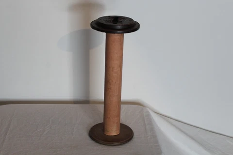 Industrial Textile Yarn Thread Spool Spindle Candlestick Holder #2 Folk Art Cover