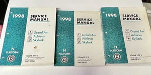 1998 Grand Am Achieva Skylark Service Manual Complete 3 Volume Set N Platform - Foto 1 di 9