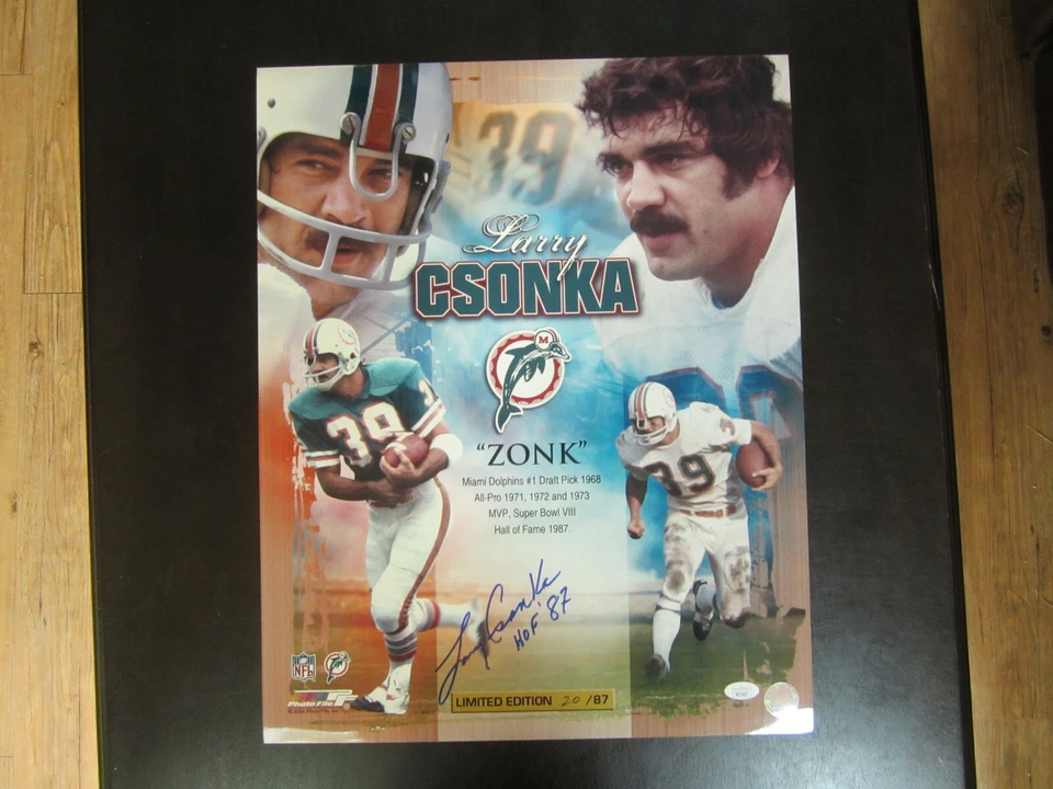 Larry Csonka Autograph Signed 16 X 20 Photo Miami Dolphins JSA HOF 87 - Image 1 of 1