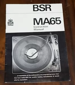 BSR Giradischi Manuale Proprietario MA65 Giradischi Manuale Istruzioni Libretto - Foto 1 di 2