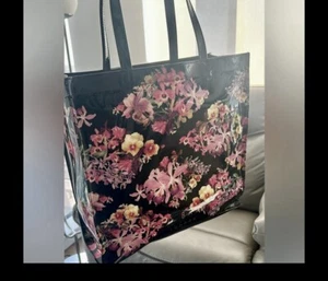 TED BAKER Floral Black Tote Vinyl Shopper Tote Bag - Picture 1 of 3