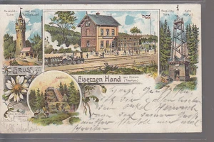 Hahn Taunusstein - Mehrbildkarte mit Bahnhof Eiserne Hand - 1902 - Bild 1 von 1