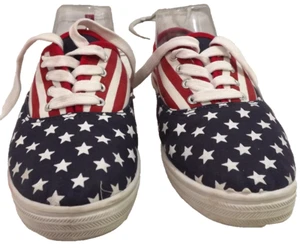 Rue 21 etc! Americana rot/weiß/blau Sterne & Streifen Sneaker Damen Gr. L (8-9) - Bild 1 von 18