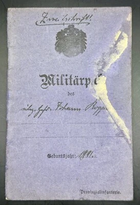 WWI German Army Militärpass Militarpass - Fought In 1918 & Iron Cross IInd Class - Image 1 of 4