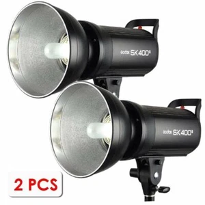 2X Godox SK400II 400Ws Photo Studio Strobe Flash Monolight Light Bowens Head - Picture 1 of 12