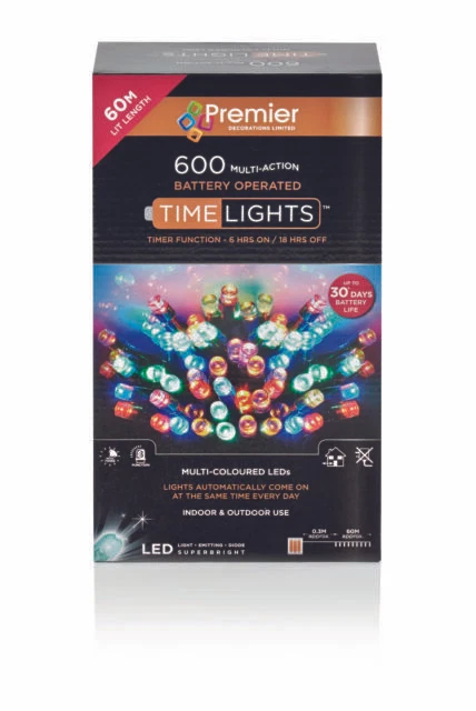 Premier 600 Battery Operated TimeLights Battery Operated Lights - Multicoloured (LB131956M)