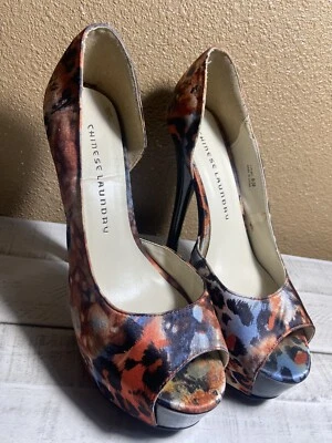Zapatos de tacón alto Chinese Laundry 6 pulgadas Stilletto para mujer talla 8M naranja negro Foto 1 de 4