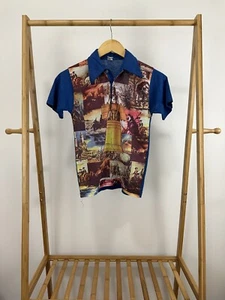 VTG 60s Donmoor Liberty American Revolution Founding Fathers Image Photo Polo 14 - Picture 1 of 7