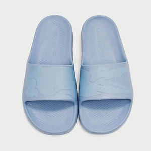 Mens Lacoste Croco 2.0 Light Blue Pool Slip On Sandals Water Ready Slides NEW - Picture 1 of 4