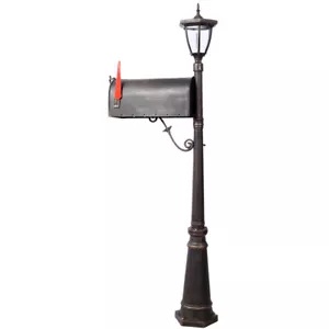 Modern Mailbox/Post Light Combo Kit, Fluted Base, Decorative & Functional - Picture 1 of 12