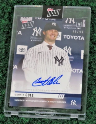 GERRIT COLE - 2019 Topps NOW - #OS-55A - Auto - 68/99 - Yankees $324M Ace RH - Image 1 of 4