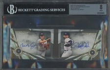 Cal Ripken Jr Derek Jeter 2022 Topps Diamond Icon Booklet #2/3 AUTO BGS 8