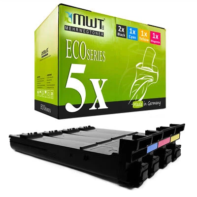 MEHRWEGTONER 5x ECO Toner ersetzt Konica Minolta TN318C TN318K TN318M TN318Y TN318