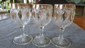 UU. VIDRIO TRANSPARENTE CON ORO DORADO #15070 NUEVO JERSEY VINO CORDIAL JUEGO DE 3 - Imagen 1 de 5
