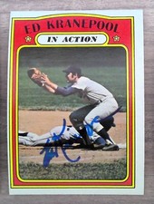 Ed Kranepool 1972 Topps In Action #182 Signed Autographed Cards New York Mets