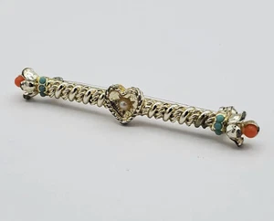 Vintage Herz Stecknadel Brosche Emaille Modeschmuck Geschenk - Bild 1 von 13