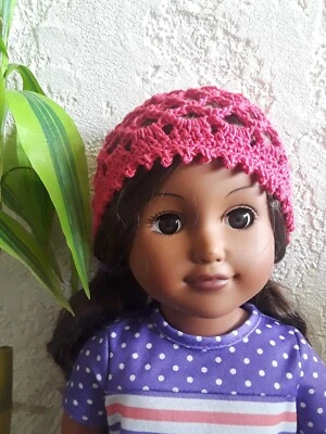 Gorro de malla de encaje 18" muñecas - se adapta a American Girl Our Generation Crochet EE. UU. Foto 1 de 4