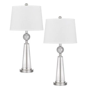 Cal Lighting Almere 2 Light 29" Table Lamp, Steel/Glass/Off-White - BO-3144TB-2 - Picture 1 of 1