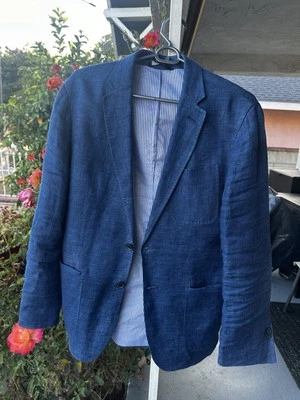 Preowned Slim Fit Denim Coloured Jacket For Men’s Size 36 - Image 1 of 3