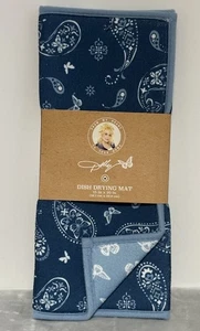 Dolly Parton Dollar General Bandana & Butterflies Blue Plato Secado Mat 15”x20 - Imagen 1 de 2