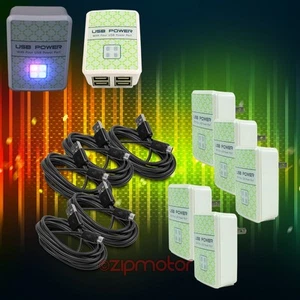 5X 4 USB PORT WALL ADAPTER+6FT CABLE POWER CHARGER SYNC BLACK GALAXY NOTE NEXUS - Photo 1/1