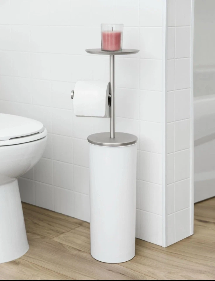 Umbra Portaloo - Suporte de papel higiênico moderno branco NOVO caixa aberta - Imagem 1 de 4