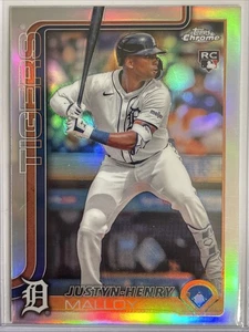 Justin-Henry Malloy 2025 Topps Chrome Refractor #224, Detroit Tigers. - Picture 1 of 7