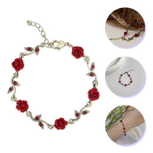 VALENTINO Bracciale Regolabile Regalo Romantico Bracciale Rosa Gioielli Donna Rose