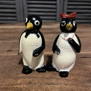 Shaker sale e pepe vintage Willie e Millie Penguin. Sigarette Kool - Foto 1 di 6