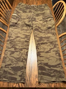 Vtg Columbia Gallatin Range Camo Cargo Pants 40x34 Wool Blend Double Knee - Picture 1 of 15