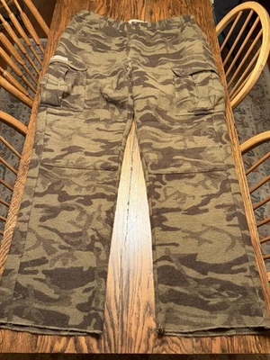 Vtg Columbia Gallatin Range Camo Cargo Pants 40x34 Wool Blend Double Knee - Image 1 of 4