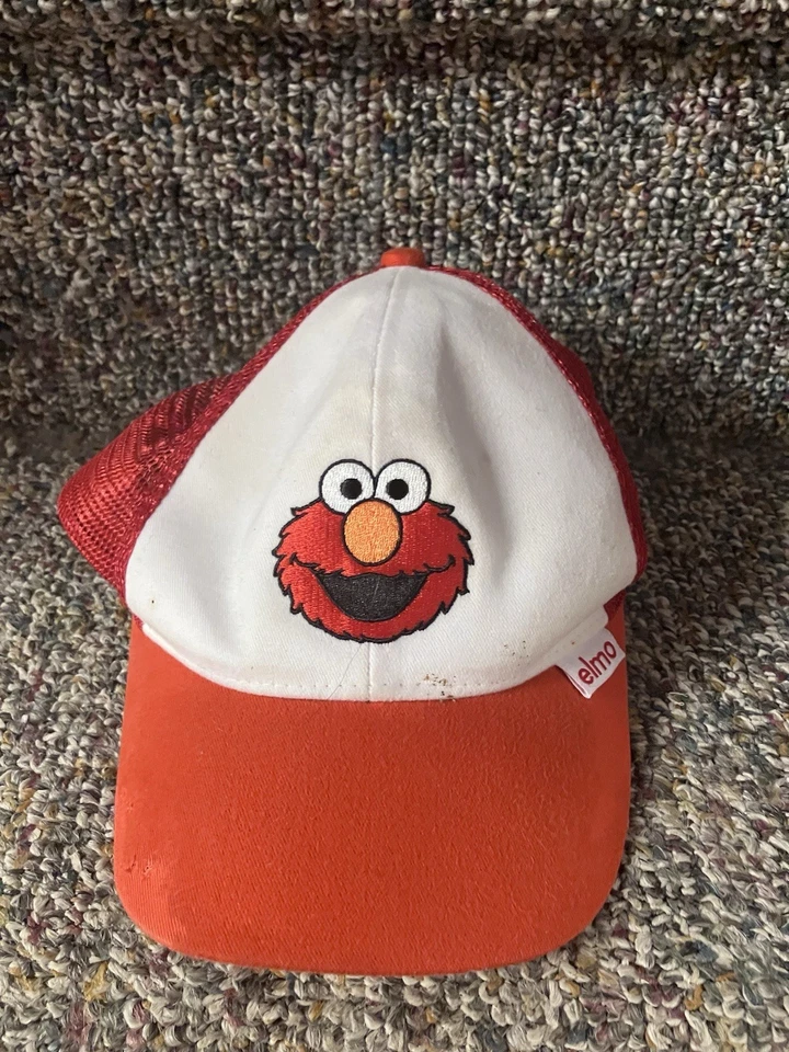 复古芝麻广场卡车司机帽子 Elmo 红色 — 第 1/4 张图片