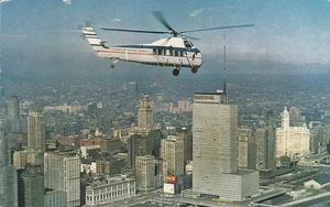 Helicóptero Chicago Airway O'Hara Airport 1962 matasellos Coca-Cola cartelera - Imagen 1 de 2