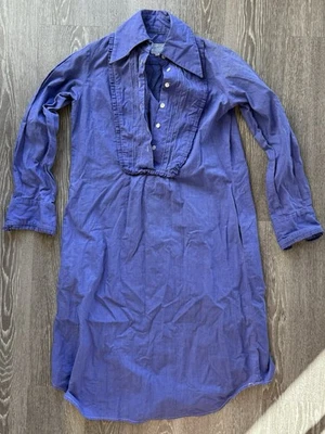 India Imports Of Rhode Island Vestido Largo Algodón Púrpura Perla Botón Bohemia Años 70 Foto 1 de 4