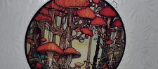 Toadstools/Fungi on Stained Glass Effect Sun Catcher Roundel New