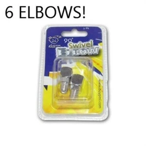 6 Extreme Rage Paintball 90 Swivel 1/8" NPT CO2 N2 HPA Elbows new SILVER LOT - Picture 1 of 2
