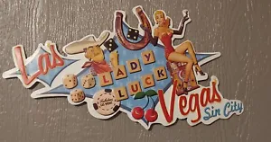 Las Vegas Lady Luck Sin City embossed tin sign wall decor - Picture 1 of 1