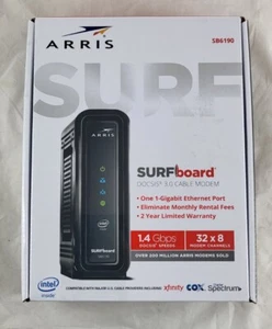 Cable módem ARRIS DOCSIS 3,0 Gbps 32 x 8 SURFboard SB6190 negro 0R12440#2 - Imagen 1 de 3